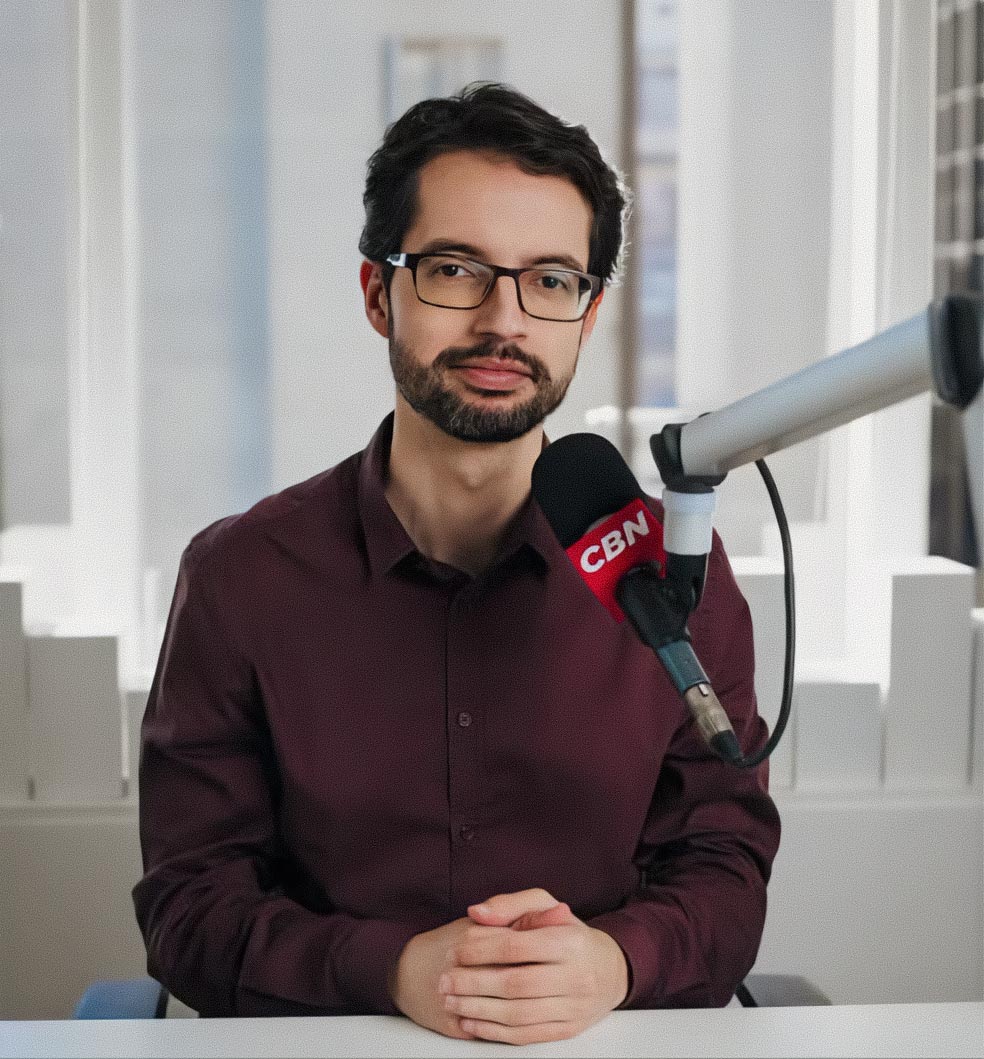 Leandro Gouveia na Rádio CBN (foto: Gustavo Shimizu)