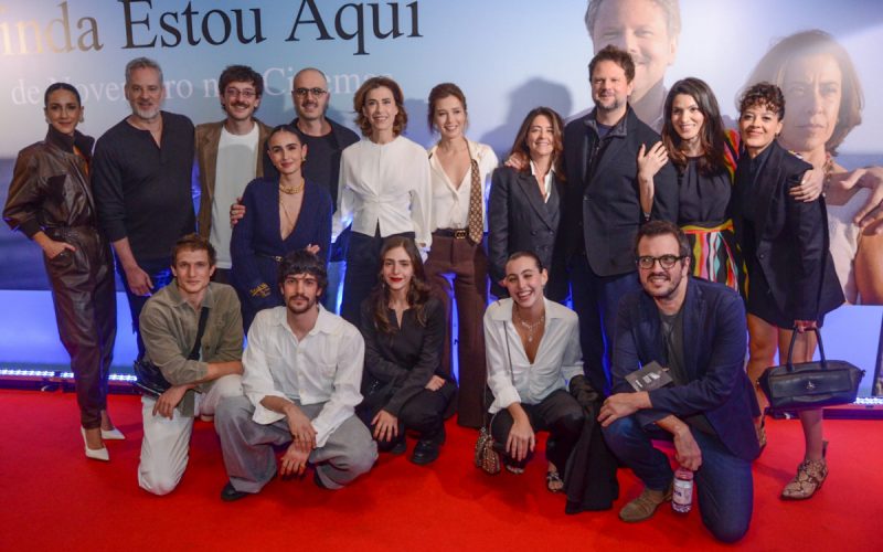 Parte da equipe de Ainda Estou Aqui no lançamento do filme em São Paulo